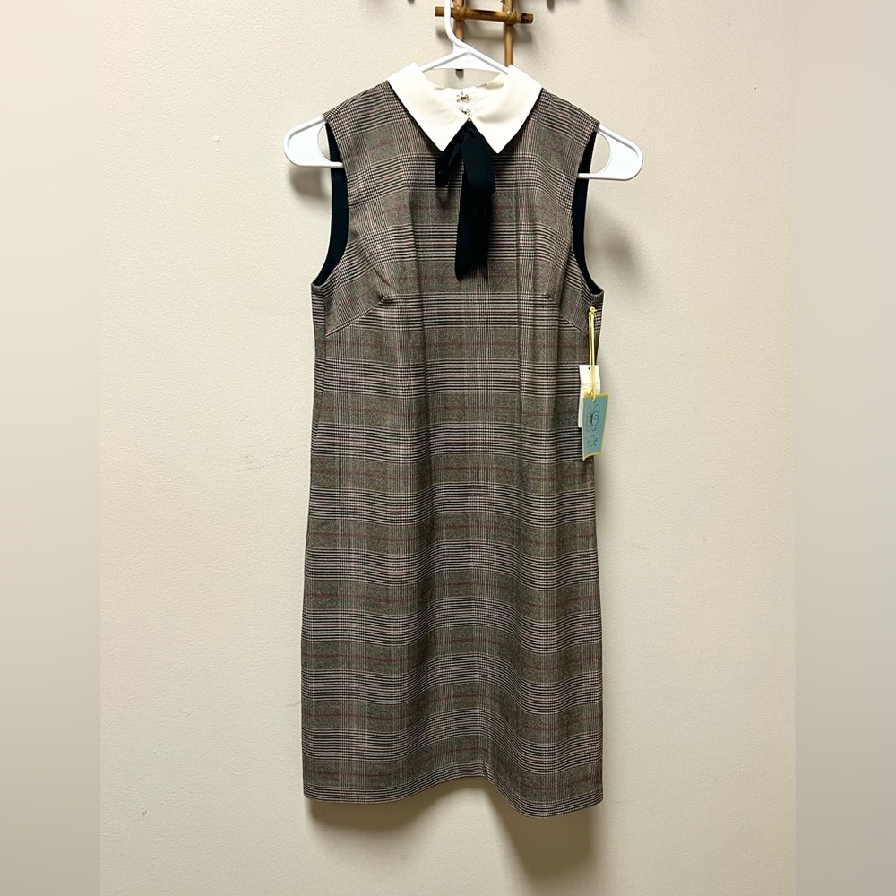 ‼️NAME YOUR PRICE-DONATING FRI 12/5‼️ 🌟HP!🌟 BNWT 🖤 CeCe Plaid Pussybow Dress - Picture 2 of 6